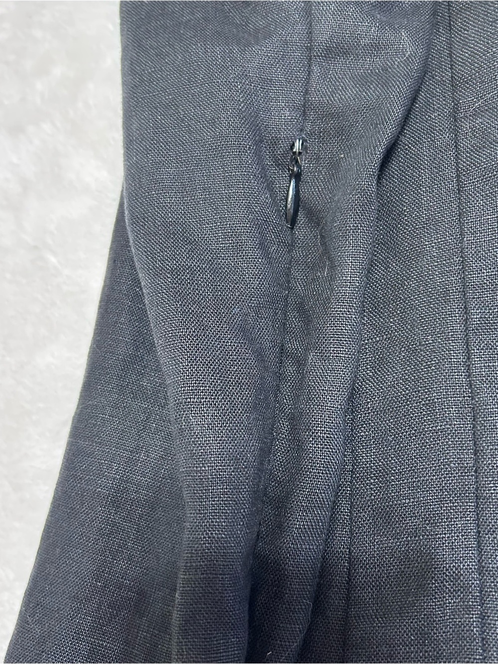 Weekend Choices Black 100% Linen Sleeveless Tank Shift Dress Side Zip Size Med - Picture 8 of 8